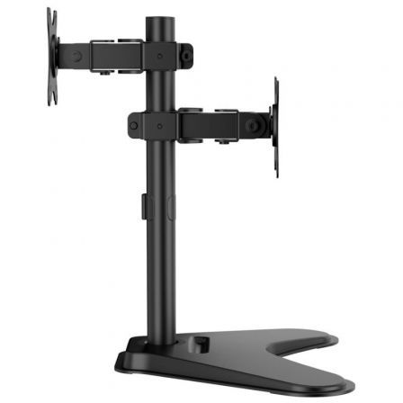 AISENS Soporte de Mesa para 2 Monitores 17-32 Pulgadas, Inclinable y Rotable, Negro